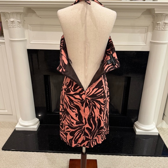 Jones New York Halter Dress Pink & Brown Abstract Print | Size 8P - Picture 7 of 8
